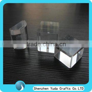 clear transparent acrylic block with hole,solid acrylic block,laser etching acrylic block