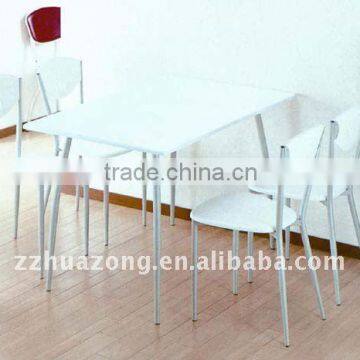 White PVC with MDF steel garden table furniture