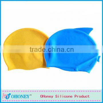 swim equipment waterproof silicone pure color swimming cap,swim hat in china