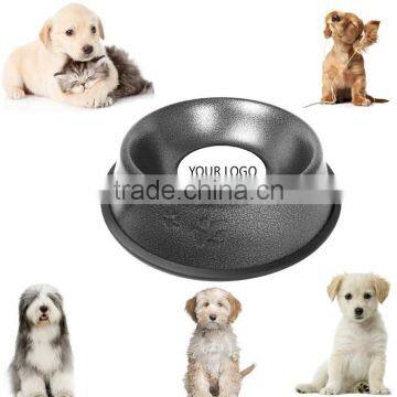 Embossed Non-Tip Stainless Steel Dog Bowl, Silver Vein