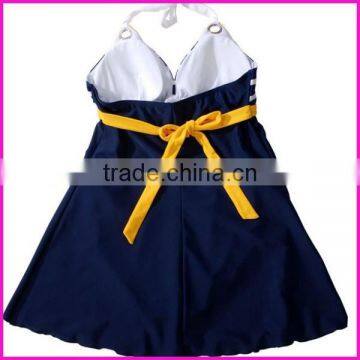 New Navy Style Women's Padded Hot Springs Swimwear Push up Bathing Suit Bikini Swimsuit Skirt photo-3