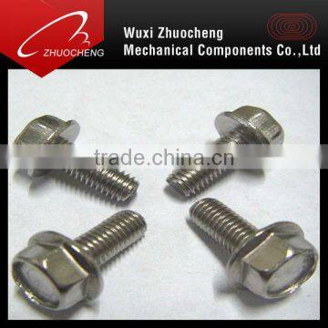 Zinc plated hex flange bolt double ended screw bolt DIN6921