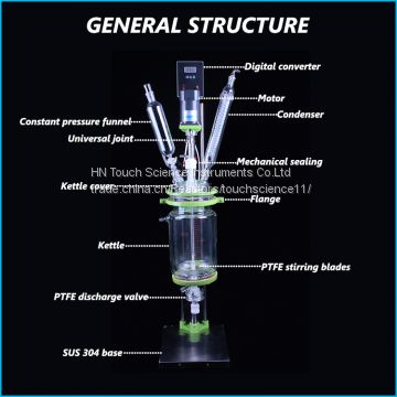 Jacketed Glass Stainless Steel Pressure Vessel Reactor