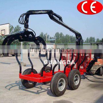 3T Timber wood trailer with crane