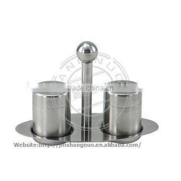 vertical 2pc Stainless steel salt& pepper shaker,flavoring jar set