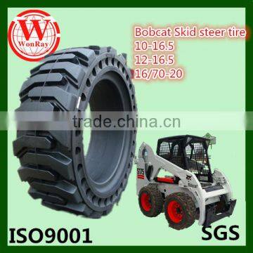 Hot Sale Solid Skid Steer Tyres 10-16.5 12x16.5 With Wheel Rim for CAT,Bobcat, Skyjack photo-2