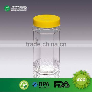 Hexagonal jar food grade honey bottle plastic food jar