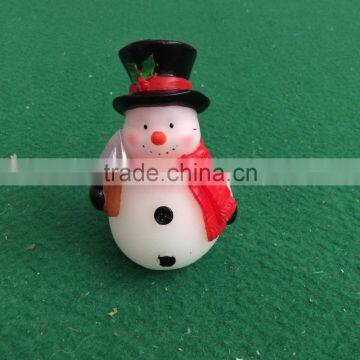 X'mas yellow flicking led candle snowman real wax candle christmas decoritive snowman candle led flameless flicking led candle