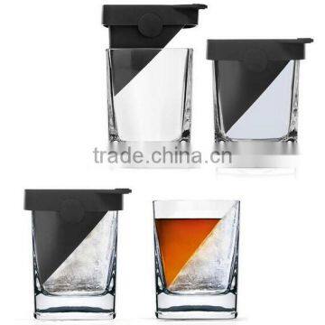 Whiskey Glass with Silicone Ice Form