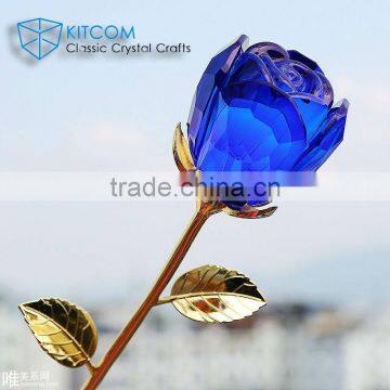 2016 New-blown blue crystal rose for wedding favors or home decoration