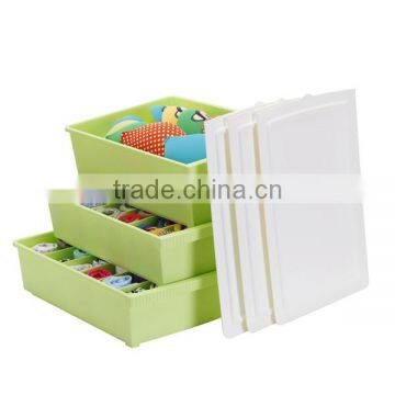 2014 New Colorful Plastic Waterproof Storage Box Set Socks and Underwear Box Design With Three Lid photo-3