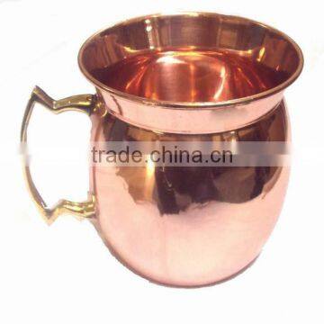 NEW DESIGN BPA FREE SMOOTH MOSCOW MULE 100% PURE COPPER MUG WITH BRASS HANDLE photo-2