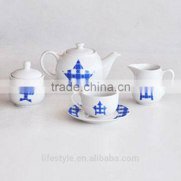 17pcs coffee set, porcelain with decal