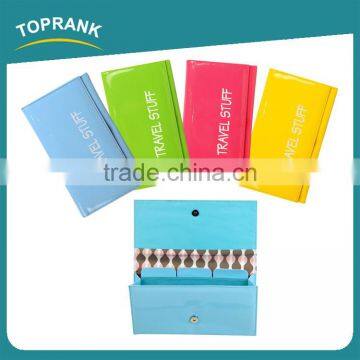 Toprank Hot Selling PVC Folding Plastic Document Wallet Ticket Passport Document Travel Wallet Holder