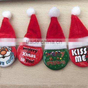 Promotional custom christmas Tin Badge Tin Button Badge for Holiday