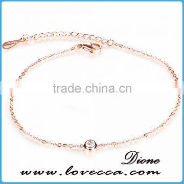 Trending Simple Rose Gold 316L Surgicial Stainless Steel Chain Anklet photo-6