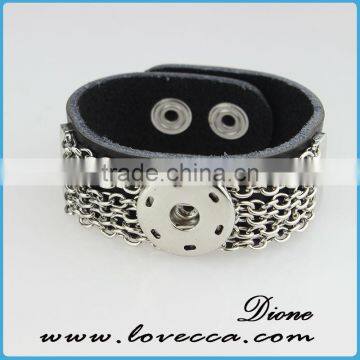 Wholesale 18mm Snap Charm Leather Snap Button Bracelet photo-5
