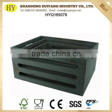 Custom Shabby Chic Wooden Storage Crate Without Lid photo-2