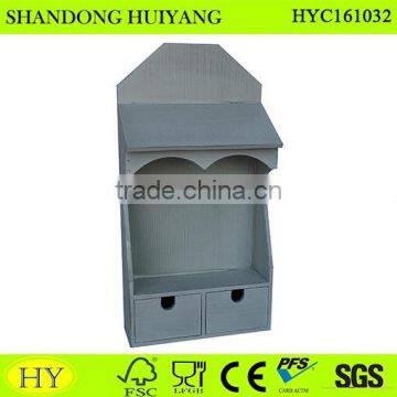 2016 new design drawers rack small wood wall shelf