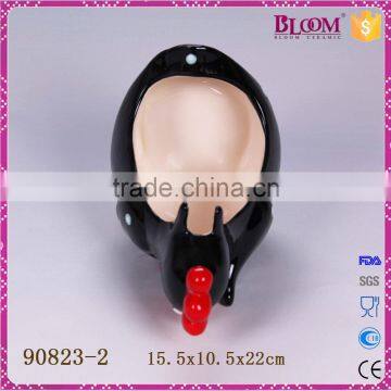 Black Rooster Ceramic Toilet Brush Holder photo-5