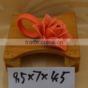 hand made ceramic napkin ring with flower design