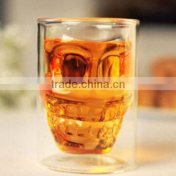 very lovely Skull Head large double wall beer glass