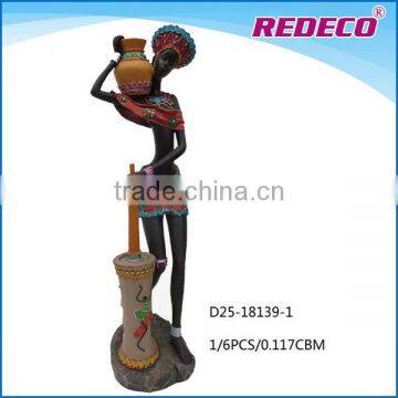 Polyresin african lady ornaments