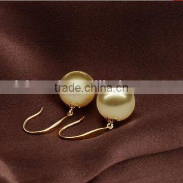 18k Yellow Golden South Sea 10-11mm Pearl Earrings photo-3
