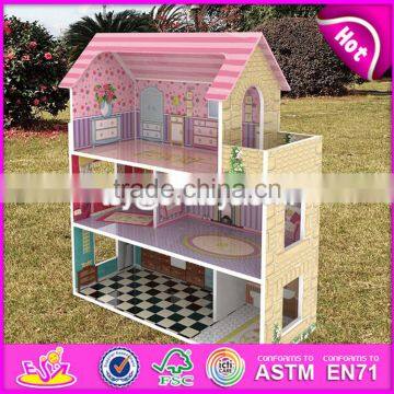 New Design 3 Floor Toddlers Pretend Toys Wooden Miniatures and Dollhouse W06A234 photo-6