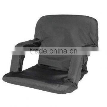 Black Portable Lazy Quilted Chair Sports Stadium Seat