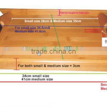 2017 Totally natural bamboo tray with handle