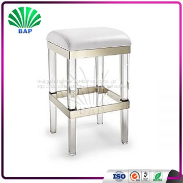 Modern Acrylic Bar Stool Changing Room Clear Plexiglass Stool Dressing Table Stool