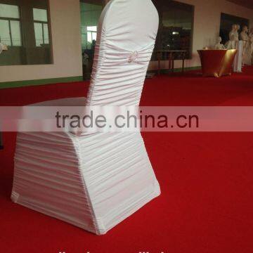Spandex Pleated White Chair Cover for Wedding,party,hotel Use for Wholesale Price photo-3