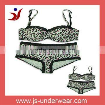 Hot sell zebra pattern viscose bra set