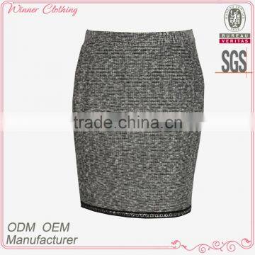 Ladies Latest Design Grey Yarn Tye Polyester Spandex Skirts