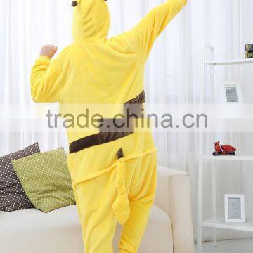 Flannel Cartoon Adult Animal Jumpsuit Animal Pajamas Jumpsuit Pikachu Design photo-2
