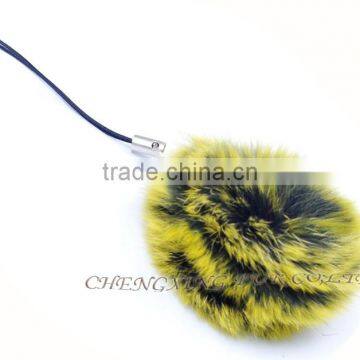 CX-A-54G Mobile Phone Straps Women Rex Rabbit Fur Cell Phone Charm photo-5