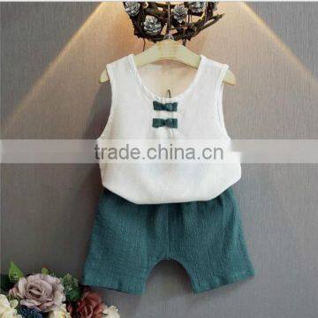 2107 New Design Kids Clothes Two Pieces Vintage Linen Girl Boutique Clothing Fashion Brand Baby Clothing Set photo-4