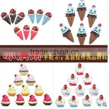 ice-cream cone design resin charms high imitation ice-cream cone phone sticker accessories for children gifts