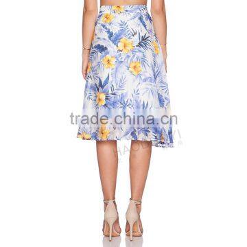 MGOO Korea Style Women Pleated Floral Summer Skirts High Waisat Fashion African Skirts 15145A408 photo-6