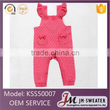 Fashion infant rompers with pocket design baby girls sleeveless jumpsuit