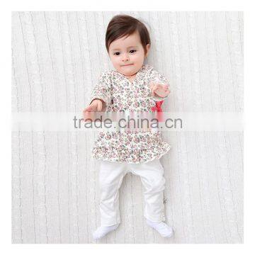 100%Cotton Baby Long Pants White Knitted Pants For Baby Girl photo-6