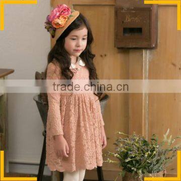 Hot Sale Korean Style Girl Lace Winter Dress Kids Party Wear Dress Kids Fashion Show Dress photo-3