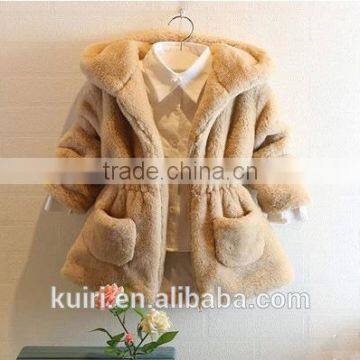 New Fashion 2016 Children Faux Rabbit Fur Coat Autumn and Winter Baby Girls Warm Thick Faux Fur Short Casual Outerwear Clothes photo-3