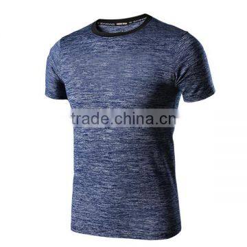 custom men's seamless short sleeve round neck heater poly t shirt