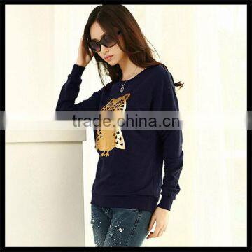 Spring New Design European Style Vogue Owl Printed Crewneck Sweatshirt,women Wear Sweatshirt photo-3