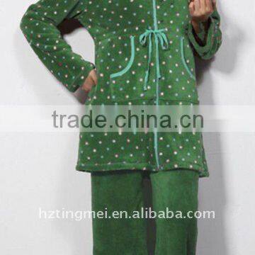 Ladies' polyester bath robe set