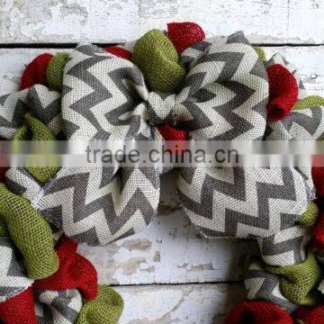 Custom Muticolor Burlap Christmas Wreath photo-2