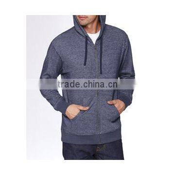 Next Level Apparel Unisex Denim Fleece Full-Zip Hoody - made from 52% cotton and 48% polyester heathered fleece