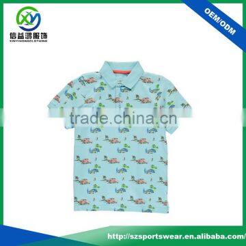 High Quality Lightweight Sublimation Kids Polo T shirt in light green